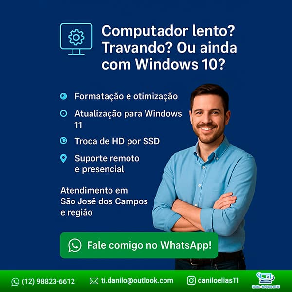 Formatação, upgrade, redes, atendimento presencial e remoto.