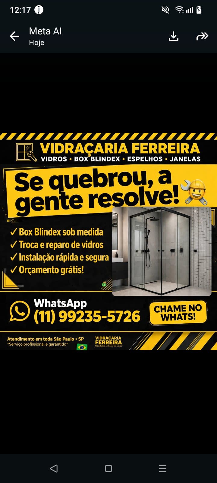 Manutenção de sacada e box